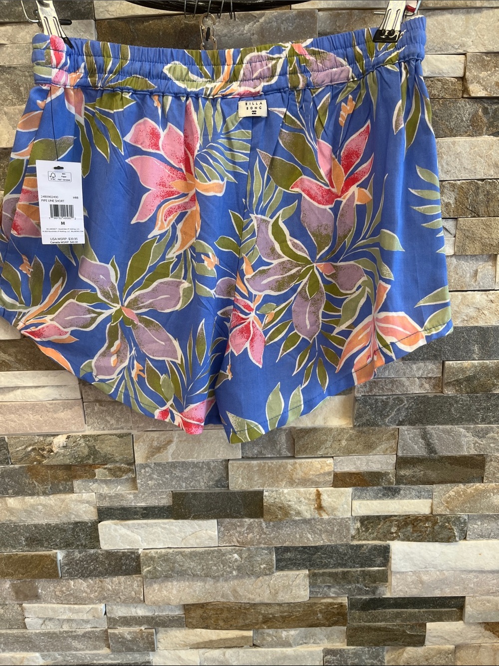 Billabong Blue Tropical Print Pull-On Shorts - Picture 5 of 9